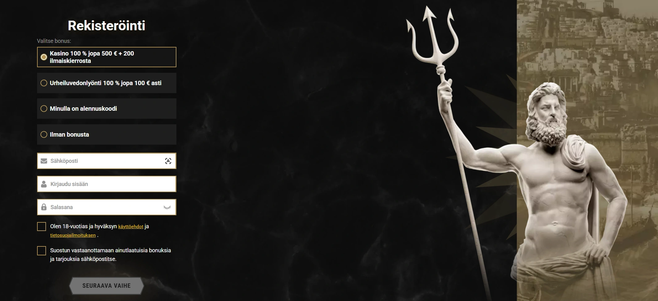 Kuinka rekisteröidyn Casinolyyn